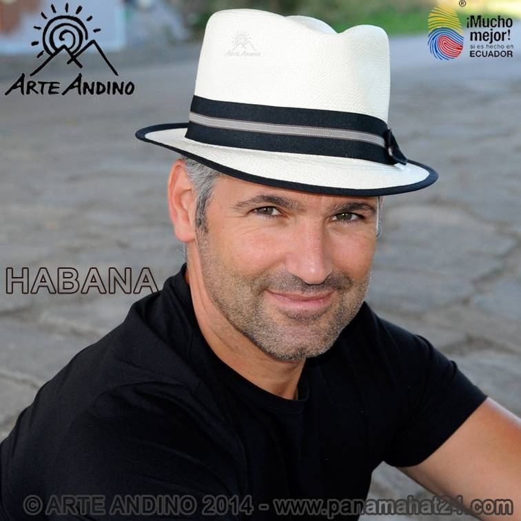 Habana Trilby · Sombrero de Panamá blanco con cinta